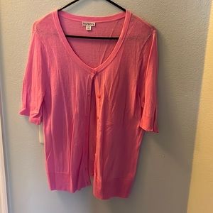 Women’s size Large Merona pink short sleeve lightweight cardigan